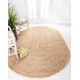 thumbnail image 1 of Natural Fiber Braided Oval Vintage Area Rug - Handmade Sisal Jute Rug (2x3 Feet, Brown), 1 of 2