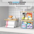 thumbnail image 4 of Trash Bag Dispenser Roll Holder - Clear Garbage Bag Holder with Bamboo Lid and Sliding Drawer Box, Kitchen, Under Sink, Laundry Room Organization and Storage, 4 of 5