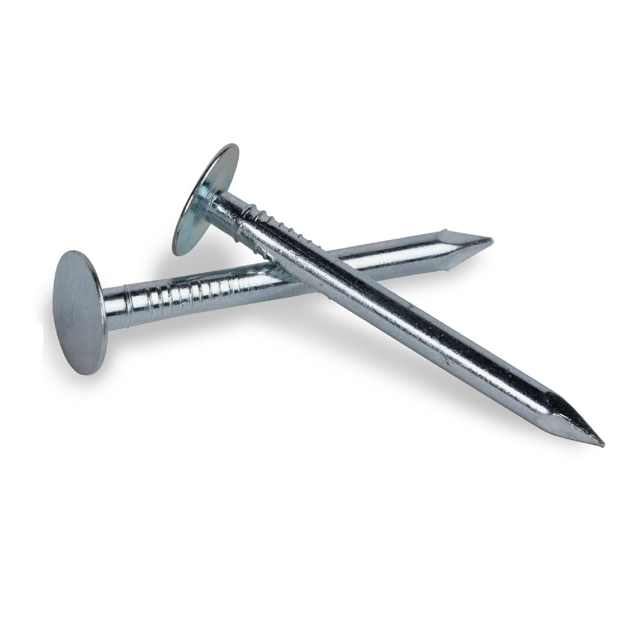 Fas-n-tite Roofing Nails, 1-1/2", Steel, Electro-Galvanized Finish, Gray, 25 pack