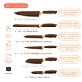 thumbnail image 3 of Beautiful by Drew Barrymore 6-Piece Soft Grip Knife Set, Chocolate Brown with Gold Accent, 3 of 11