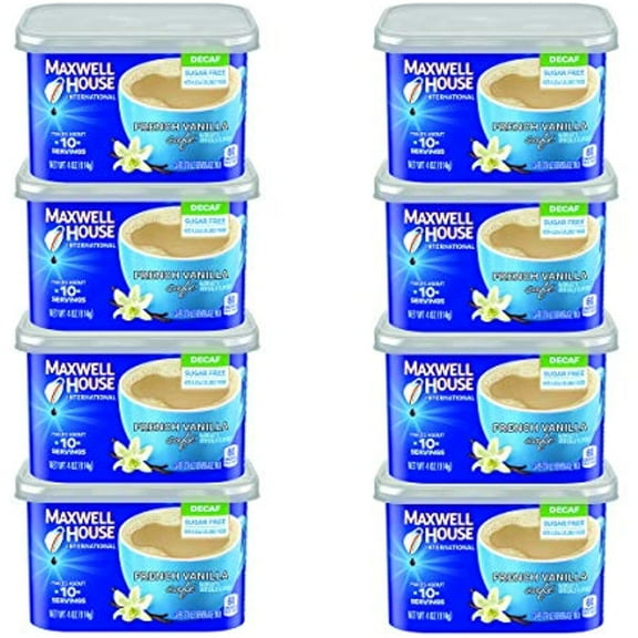 Maxwell House International Cafe Decaffeinated Sugar Free French Vanilla, 4 Oz (Pack Of 8)