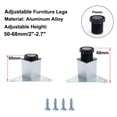 thumbnail image 4 of Patas de muebles de 2 pulgadas, pies ajustables de aleación de aluminio para mesa, gabinete, estantes, reemplazo de altura, 4 piezas, 4 of 7