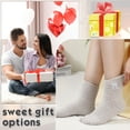 thumbnail image 3 of 5 Pairs Bow Fuzzy Socks for Women Winter Warm Slipper Socks Plush Coral Fleece Gift for Christmas Spa Home Sleeping, 3 of 6
