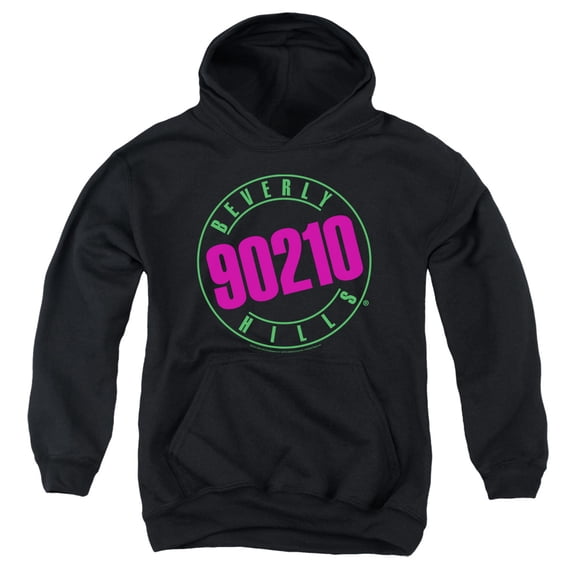 90210 Neon Youth Pullover Hoodie Sweatshirt Black