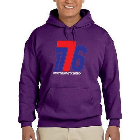 1776 Happy Birthday Of America Hoodie Men -Image by Shutterstock Male Small