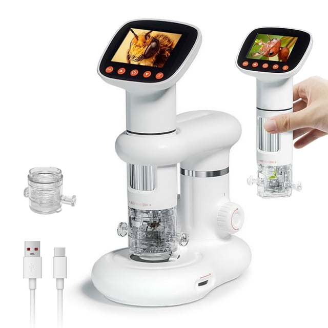 Contixo Microscopio Digital para Niños 1000X con Pantalla 2", Cámara 2MP, Video 1080P, Luz LED, Portátil, Juguete STEM 8-12 Años