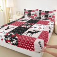 thumbnail image 3 of Homewish Wild Moose Deer Queen Sheet Sets,Jungla Animal Flat Sheet,Red Black Queen Fitted Sheet For Boys Kids,Super Cozy Room Decor,4 Pieces, 3 of 7