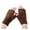Coffee, variant on Soft Plush Half Finger Gloves Women Warm Fleece Keyboard Typing Leaking Finger Hand Warmer Winter(Pink)