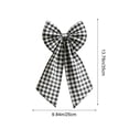thumbnail image 3 of Large Halloween Decorative Wreath Bow Gingham Plaid Fabric Ribbon for Front Door Fall Party Decorations and Halloween Home Supplies, 3 of 6