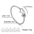 thumbnail image 1 of HIPEE Fashion Stainless Steel A-Z 26 Letters Rings Double Heart Hollow Women Ring For Women Charm Wedding Finger Jewelry Gift, 1 of 5