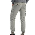 thumbnail image 3 of Jacenvly 2024 New Summer Casual Pants for Men Men's Cotton and Linen Elastic Waist Blended Breathable Comfortable Soft Beach Casual Trousers Full Length Pants Solid Quick Drying Mens Slacks Gray, 3 of 3