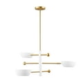 thumbnail image 6 of Meridian M100143MBKNB 3-Light Chandelier in Matte Black and Natural Brass, 6 of 7