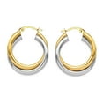 thumbnail image 6 of LeCalla 925 Sterling Silver Two Tone Click Top Intertwining Round Hoop Earrings for Women and Teen 28MM, 6 of 9