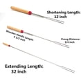 thumbnail image 2 of Marshmallow Roasting Sticks Wooden Handle Set of 12 Smores Skewers Telescoping Forks 32 inch with Portable Bag for Hot Dog Campfire Camping Stove BBQ Tools, 2 of 7