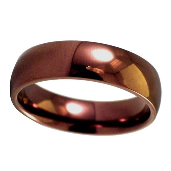 Coffee Ring Mens Womens Copper Color Stainless Steel Wedding Band Fantasy Forge Jewelry