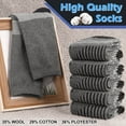 thumbnail image 5 of KOITHOT 6 Pairs Men Wool Socks Thermal Winter Warm Outdoor Work Boot Hiking Socks for Men & Women, 5 of 6