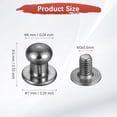 thumbnail image 3 of Uxcell 6mm Ball Head Stud Rivets Screw Back [20Pcs] - Metal Round Head Button Rivet for Bag & Belt & Handbag - Dark Silver, 3 of 6