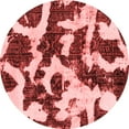 thumbnail image 1 of Ahgly Company Machine Washable Indoor Round Abstract Red Modern Area Rugs, 6' Round, 1 of 4