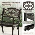thumbnail image 6 of Costway 2 PCS Cast Aluminum Patio Chairs Set of 2 Outdoor Dining with Armrests & Curved Seats Bronze, 6 of 9