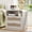 Grey White, variant on BuildHom 23.6" Rattan Nightstand Set of 2 with Charging Station, 2-Drawer Boho Storage Bedside Table for Bedroom, Living Room, Walnut
