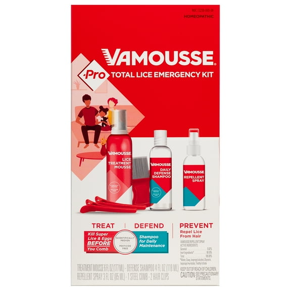 Vamousse Pro Total Lice Emergency Kit, 5 Piece with Mousse