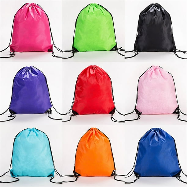 Casewin Drawstring Backpack 8 Pcs Cinch Bag Drawstring Bags Bulk Nylon Draw  String Sport Bag for School Gym Party Trip 8 Colors 