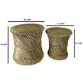 thumbnail image 2 of Set of 2 Rustic Western Hand Woven Bamboo Fibers and Natural Ropes Side Tables, 2 of 10