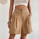 thumbnail image 3 of WILLBEST Pantalones Casuales para Mujer, Pantalones Cortos Holgados de Cintura Alta y Pierna Ancha de Color Caqui de Verano para Uso Diario Cómodo. Chica, 3 of 8