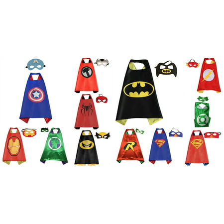 12 Set Superheroes  Costumes - Capes and Masks with Gift Box by Superheroes