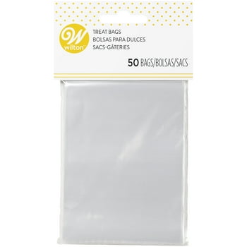 Wilton Clear Small Cellophane Treat Bags, 3 x 4-Inch (50-Count)