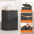 thumbnail image 3 of Lifewit 150L Laundry Basket with Lid 3 Section, Large Laundry Hamper with Bamboo Handles and Removable Laundry Bags, Clothes Hampers for Laundry for Bedroom, Bathroom, Dorm, Laundry Room, Dark Grey, 3 of 5