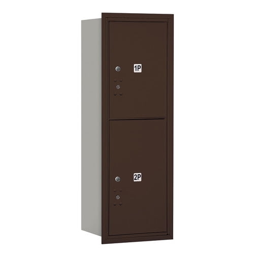 4C Horizontal Mailbox - 11 Door High Unit - Single Column - Stand-Alone Parcel Locker - Bronze - Rear Loading - Private Access