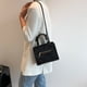 thumbnail image 4 of Bolsos de cuero con relieve de cocodrilo para mujer Bolso de hombro con asa superior (negro), 4 of 7