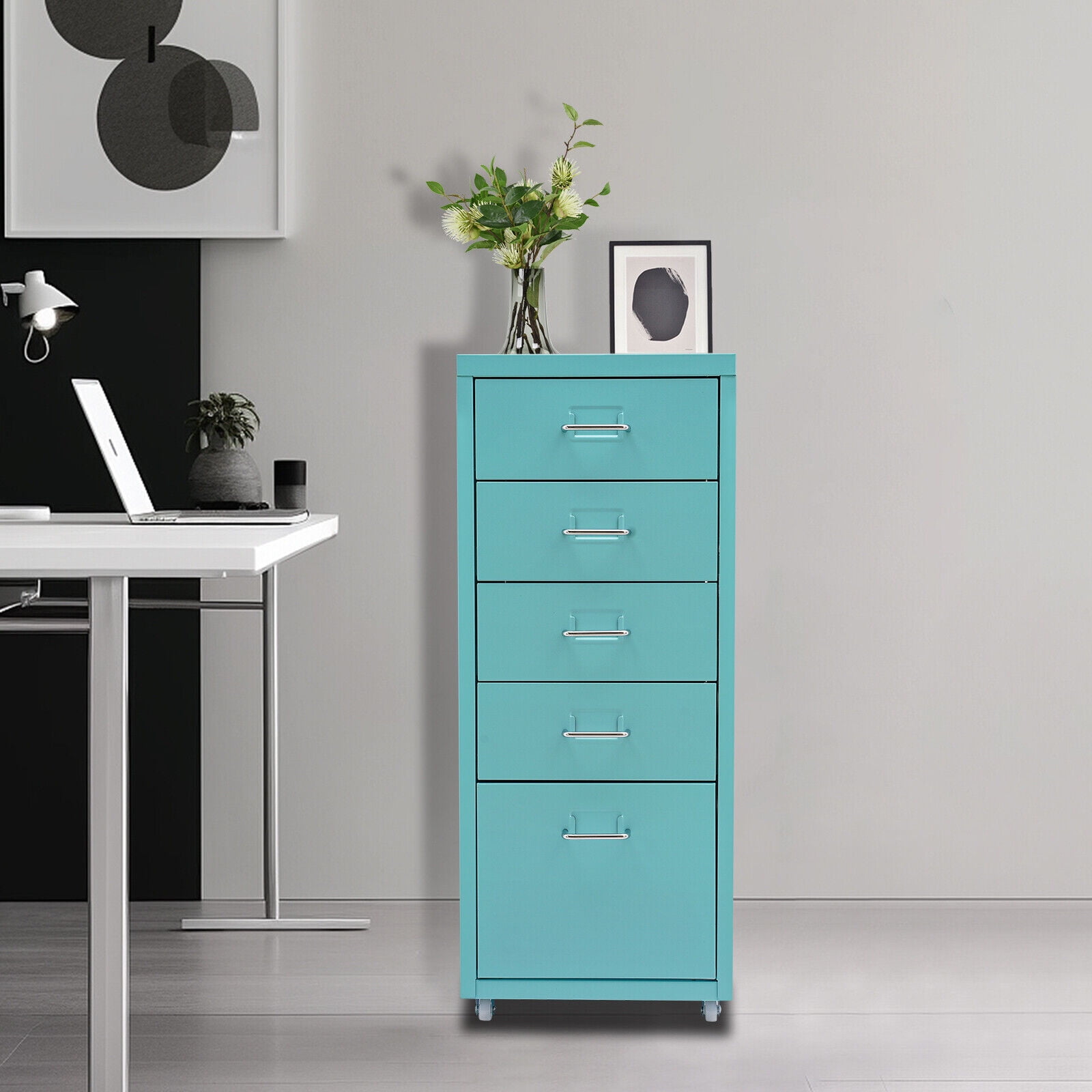DENEST Metal File Storage Cabinet Storage Cabinet 5-Drawer Storage Cabinet with Wheels