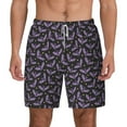 thumbnail image 2 of Picia Bat Purple pattern Mens Swim Trunks with Compression Liner Stretch Beach Shorts Quick Dry with Zipper Pockets No-Chafing Board Shorts-X-Large, 2 of 9