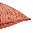 thumbnail image 4 of Pemberly Row 26x26" Velvet and Solid Cotton Euro Sham in Terracotta Orange, 4 of 6