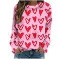thumbnail image 2 of Qiopertar Mode Femmes Imprimé Col Rond Pull Tops Manches Longues Blouse Confortable Chandail en Molleton Offres de la Semaine Liquidation Moins de 5$ jusqu'à 90 % de Réduction, 2 of 4