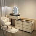 thumbnail image 4 of Drawer Led Dressing Table Mirror Chair Bedroom Multifunctional Dressing Table Organizers Storage Penteadeira Home Furniture My Lux Decor Round, 4 of 19