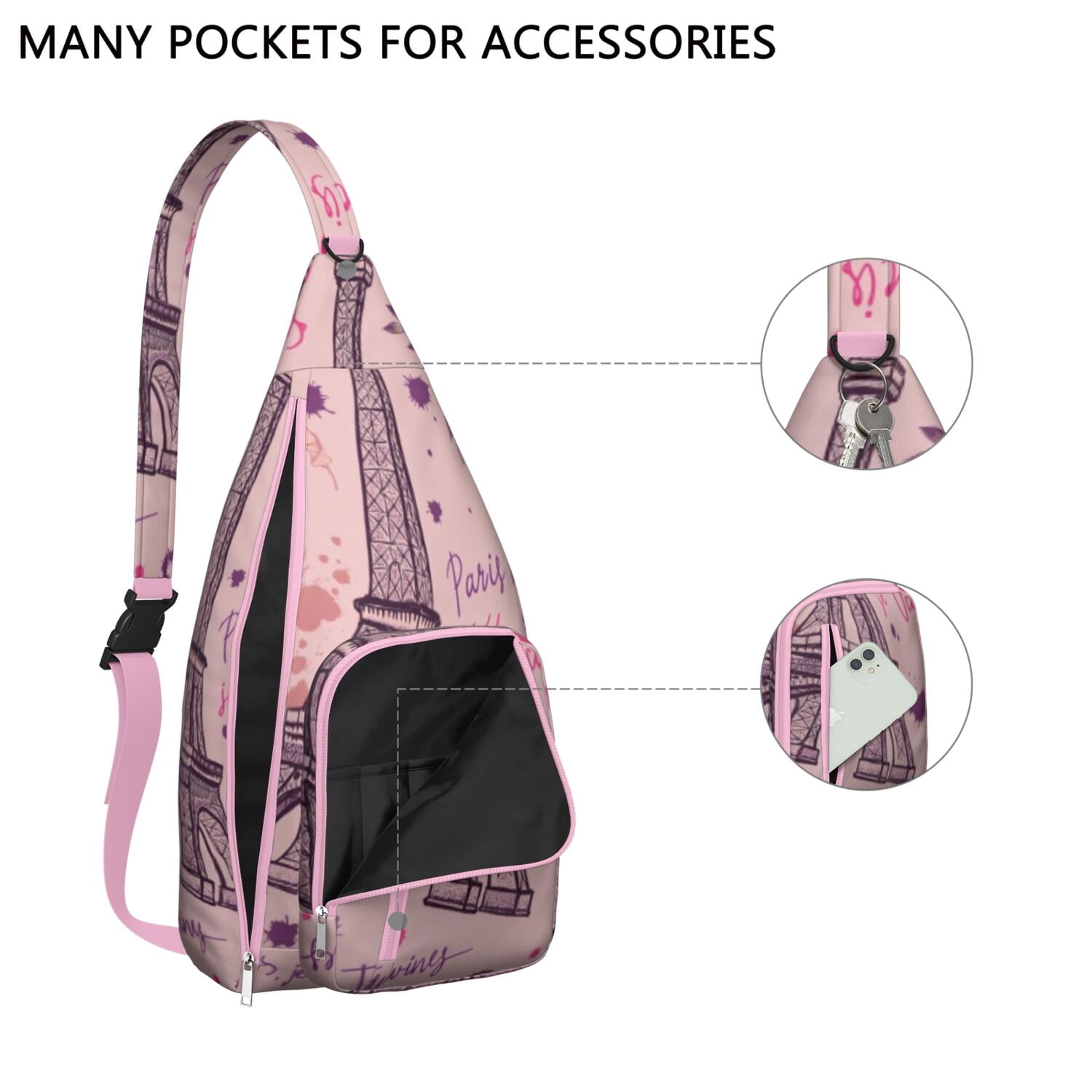 Paris Sling Bag Crossbody Backpack,Sling Backpack Travel Hiking Casual Daypack for Travel Outdoor Activities