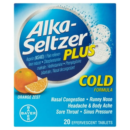 Alka-Seltzer Plus Orange Zest Cold Formula, 20 ct