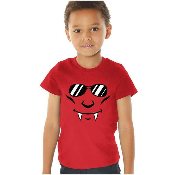 Popfunk Halloween Vampire Costume Kids T Shirt (3) for Toddler Boys and Girls, Red