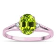 thumbnail image 3 of Star K � Oval 8x6 Genuine Peridot Split Shank Three Stone Engagement Promise Ring, 3 of 9