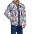 thumbnail image 3 of Zip Up Hoodies for Men - Green Leaves Lavender Flowers Long Sleeve Comfrt Men'S Fashion Hoodies & Sweatshirts, Jackets for Men Hoodies Pullover Clothing Clothes with Pouch, 3 of 5