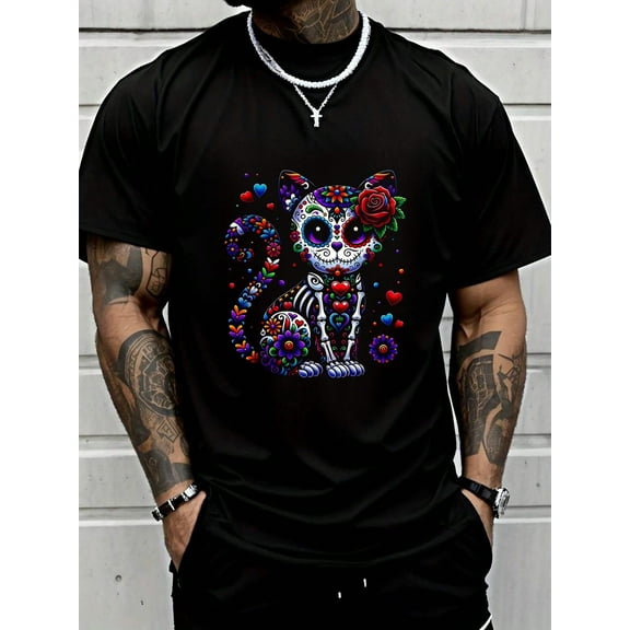 100% Cotton Dia De Los Muertos Cinco De Mayo Sugar Skull Men Women T-Shirt Summer Men For Top