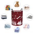 thumbnail image 3 of Lsque Christmas Tree Buffalo Plaid pattern Laundry Hamper Basket, Tall Woven Rope Hamper Basket for Clothes, Lightweight Storage Basket, Collapsible Waterproof-Small, 3 of 8