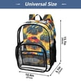thumbnail image 4 of Large Clear PVC Backpack Heavy Duty See Through Backpack for Adults Work Travel, Orange Monster Truck Printed 12L, 4 of 8