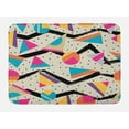 thumbnail image 1 of Indie Bath Mat, Eighties Memphis Fashion Style Geometric Abstract Colorful Design with Dots Funky, Non-Slip Plush Mat Bathroom Kitchen Laundry Room Decor, 29.5 X 17.5 Inches, Multicolor, Ambesonne, 1 of 2