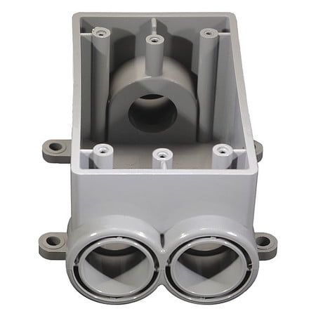 CANTEX Weatherproof Box,2Gang,3//4 in Hub,PVC 5133381 Gray