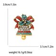 thumbnail image 3 of Christmas Tinkle Bell Lapel Brooch Pin Rhinestone Crystal Jingle Bell Ribbon Bow Xmas Ornament Pins Clothes Accessories Brooches Jewelry Gifts for Women, 3 of 5