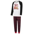 thumbnail image 3 of Argulvti Christmas Family Pajamas Matching Set, Long Sleeve Elk Print T-shirt with Plaid Pants Sleepwear Loungewear, 3 of 10
